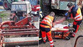 Muži z Brodku se zachytila noha mezi válce zemědělského stroje: Vyprošťovali ho hasiči!