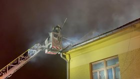 Požár domu v Moravském Berouně