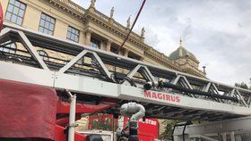 Pražští hasiči zasahovali v budově Národního muzea.