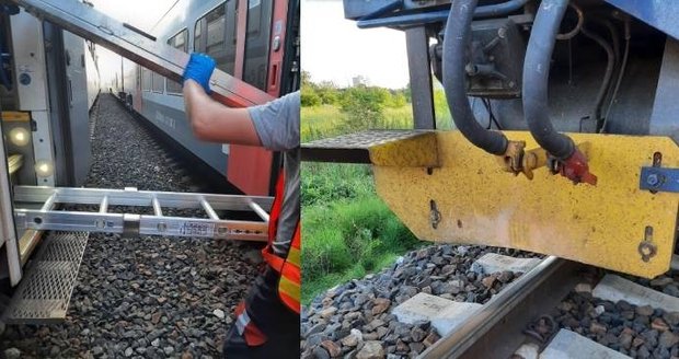 U Nymburka někdo položil na koleje kamení, narazil do něj vlak s cestujícími