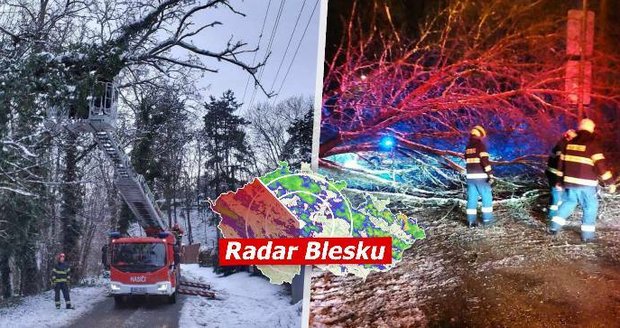 Husté sněžení a vichr: Tisíce domácností na Štědrý den bez elektřiny! Sledujte radar Blesku