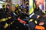 Při požáru hotelu v Praze se také zranili dva hasiči.