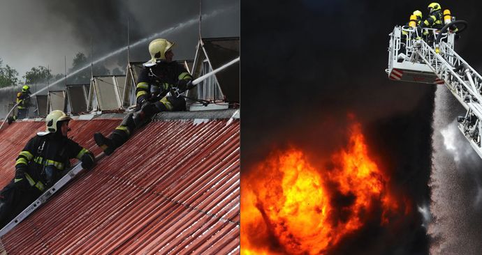 Zásah u požáru haly v pražské Hostivaři byl obrovský.