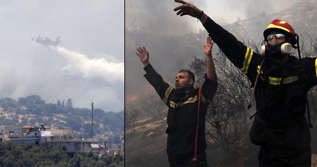 Lesní požáry v Řecku: Hasiči dostali oheň zčásti pod kontrolu