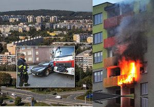 Problémem pražských sídlišť je přílišné množství parkujících vozidel, kvůli kterým mají požárníci problémy vůbec dojet k požáru.