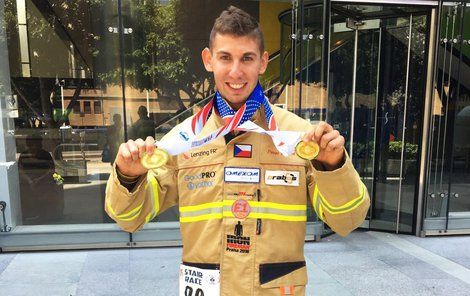 Petr Moleš, absolutní vítěz závodu jednotlivců Ultimate Firefighter v Los Angeles. 