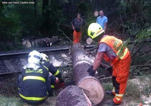 Nedávno hasiči museli zasahovat také na železnici. Problémy v dopravě napáchala bouřka i dnes.