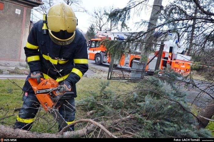 Bouře Sabine způsobila množství škod. Ve všech krajích musí zasahovat hasiči, aby škody po vichru odklidili.