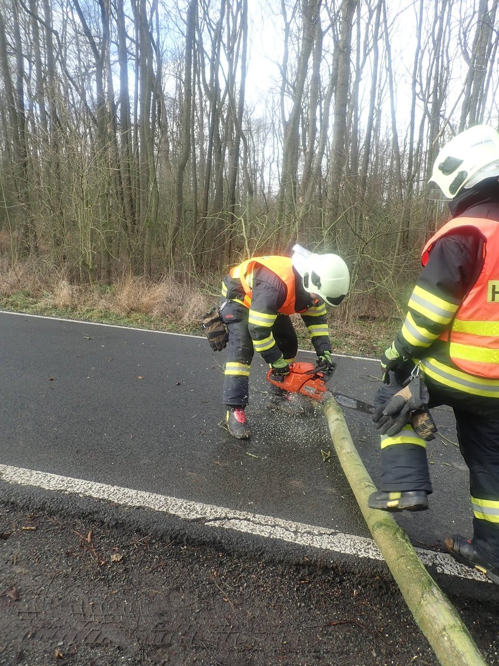 V Liberecké kraji vítr polámal stromy a poškodil majetek. Na místo škod přijeli hasiči