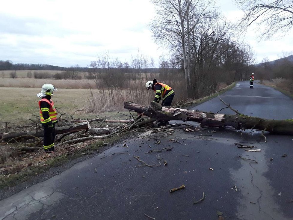 Profesionální i dobrovolní hasiči v Libereckém kraji vyjíždějí neustále k zásahům spojeným s nárazy větru. Převážně se jedná popadané stromy, některé z nich i na dráty el. vedení.