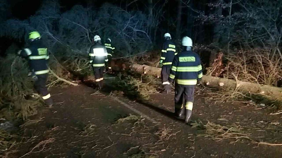 Vichry v Česku: Hasičský záchranný sbor pracoval především na odklízení popadaných stromů na silnicích