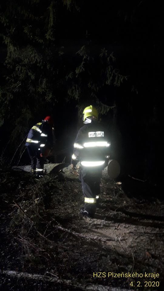 Na Plzeňsku hasiči likvidoali následky silného větru.