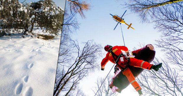 Žena na Šumpersku spadla z 15metrového srázu, hasiči ji našli jen díky stopám ve sněhu. (ilustrační foto)
