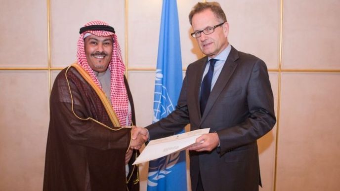Ambasador Saúdské Arábie Faisal bin Hassan Trad při Radě OSN pro lidská práva.