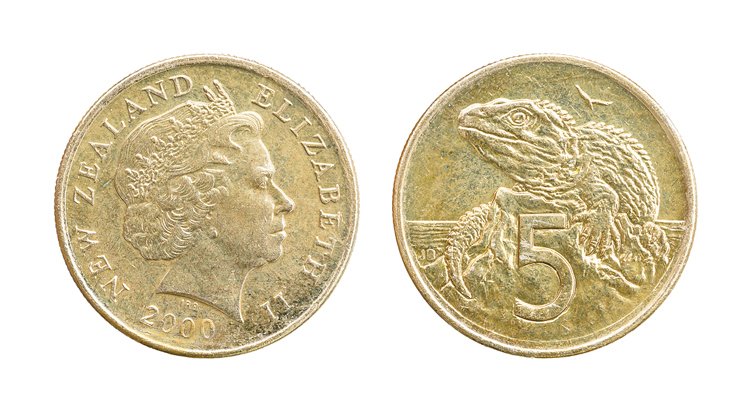 Hatérie patří mezi symboly Nového Zélandu, dostala se i na novozélandské mince
