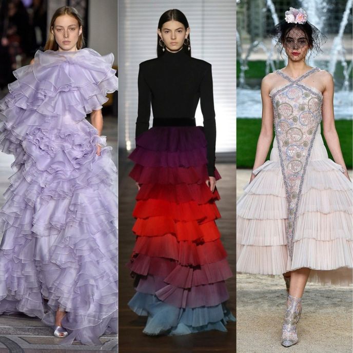 Zleva: Giambattista Valli, Givenchy, Chanel