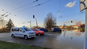 V Brně opět prasklo vodovodní potrubí, a opět v Bystrcké ulici. Hasiči museli odčerpat vodu.