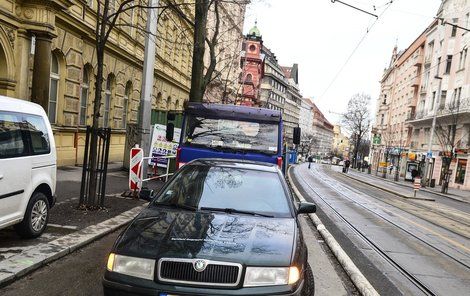 Vinohradská ulice v Praze, tady došlo k nehodě.