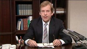 Václav Havel při novoročním projevu