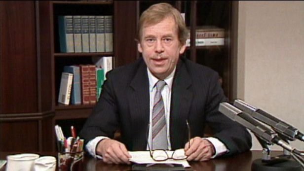 Václav Havel při novoročním projevu