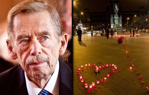 KKdyž Havel zemřel vzniklo na Václavském náměstí srdce ze svíček