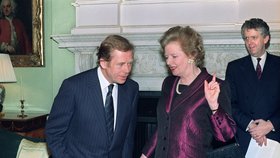 1990 - S Železnou lady se při své návštěvě v Londýně setkal i prezident Václav Havel