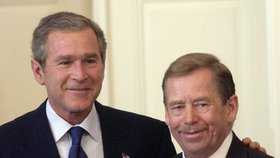 Václav Havel s Georgem Bushem, tehdejším americkým prezidentem