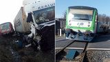 Nehoda na Havlíčkobrodsku: Řidič kamionu se zranil po srážce s vlakem