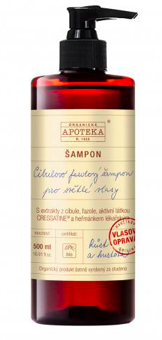Cibulovo fazolový šampon na světlé vlasy, Havlíkova přírodní apotéka, 1065 Kč (500 ml)