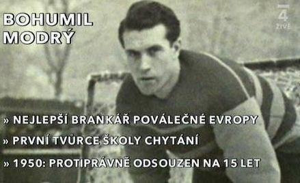 Českou házenou hrál za Slavii Praha v třicátých letech i jeden z nejlepších hokejových gólmanů všech dob, Bóža Modrý.