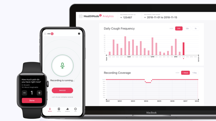 Tým HealthMode vyvinul platformu s mobilní aplikaci, kterou se účastník studie může nahrávat v pohodlí domova.