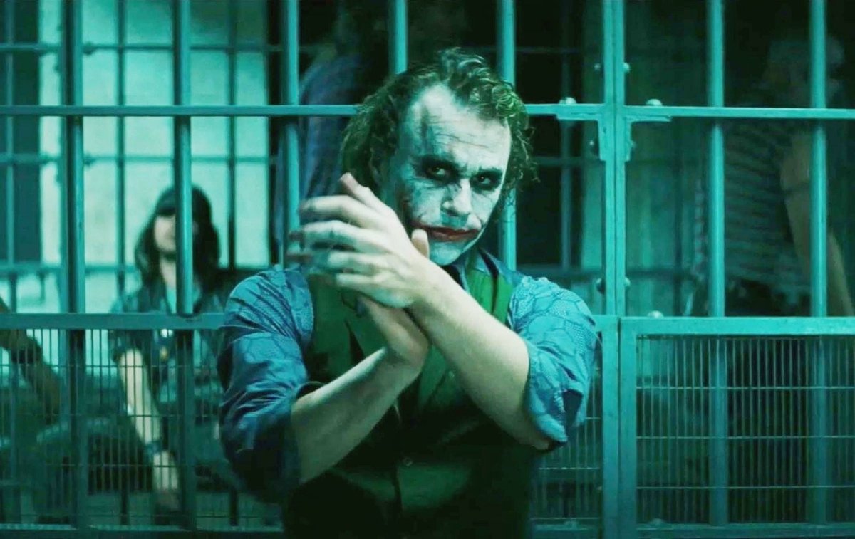 Heath Ledger jako Joker v Temném rytíři