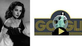 Google věnoval logo rakousko-americké herečce Hedy Kiesler (Hedy Lamarr).