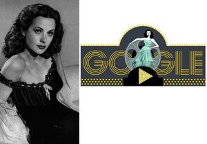 Google věnoval logo rakousko-americké herečce Hedy Kiesler (Hedy Lamarr).