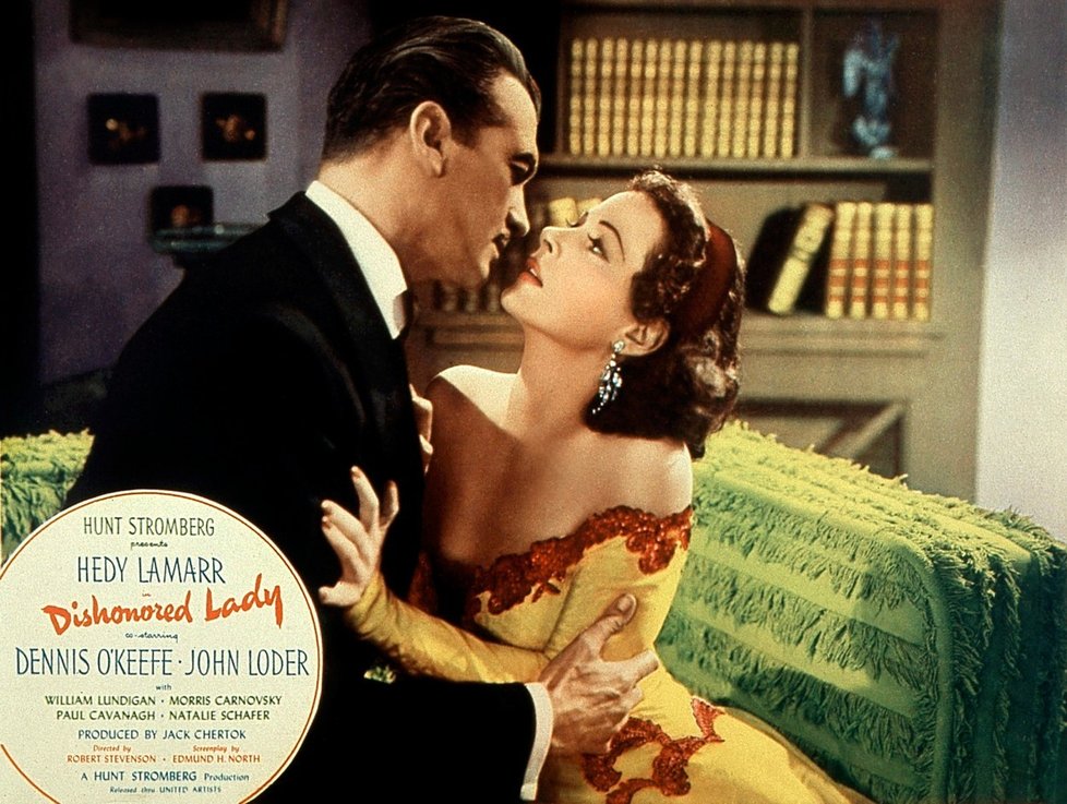 Hedy Lamarr s Dennisem O&#39;Keefem ve filmu Dishonored Lady (1947).