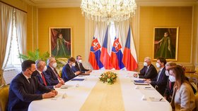 Prezident Miloš Zeman přijal nového slovenského premiéra Eduarda Hegera v Lánech (15.4.2021)