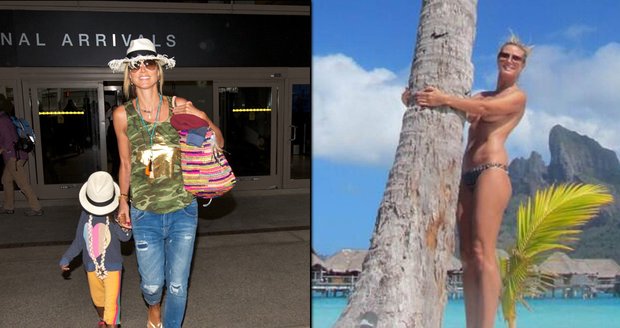 Heidi Klum se na dovolené na Bora Bora odvázala a odhodila plavky