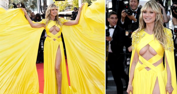 Nádherná Heidi Klumová (49) zářila v Cannes: Kosočtverec na prsou!
