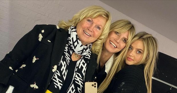 Heidi Klum s dcerou Leni a maminkou Ernou