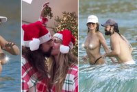 Povánoční pohoda Heidi Klumové: Nahoře bez ve vlnách