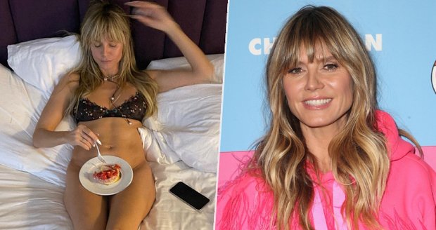 Heidi Klum svačila ze svého nahého klína.