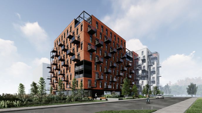 Vizualizace bytového nájemního projektu ve Varšavě skupiny Heimstaden.