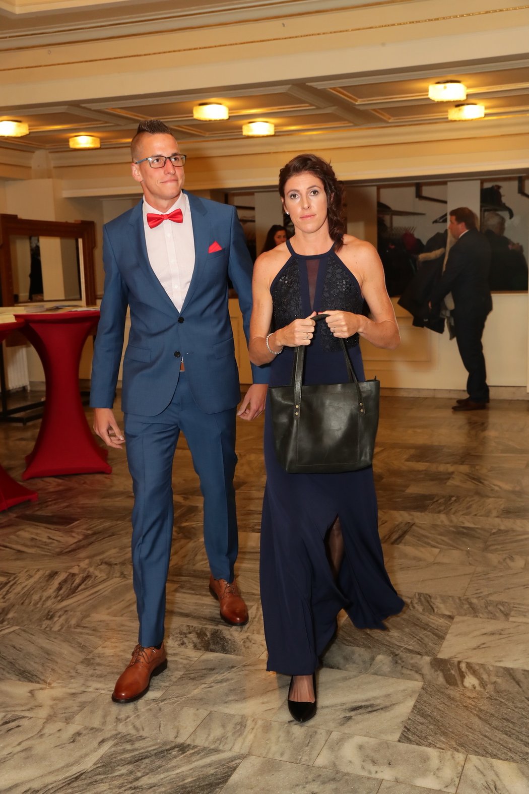 Zuzana Hejnová se svým přítelem Martinem Růžičkou na vyhlášení Atleta roku