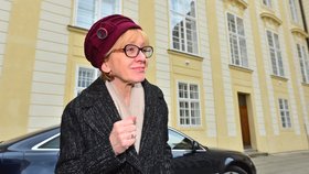 Ministryně spravedlnosti Helena Válková na Hradě po schůzce s prezidentem Zemanem