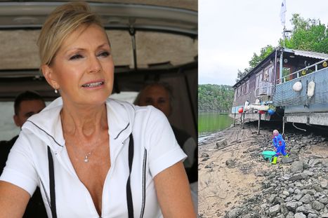Obrázek: Nízká hladina Vltavy na Slapech trápí i Helenu Vondráčkovou: Hausbót na suchu! Poprvé v historii