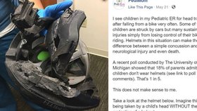 Pediatr zveřejnil na facebooku rozbitou helmu s jasným vzkazem: Má smysl, aby je děti nosily!