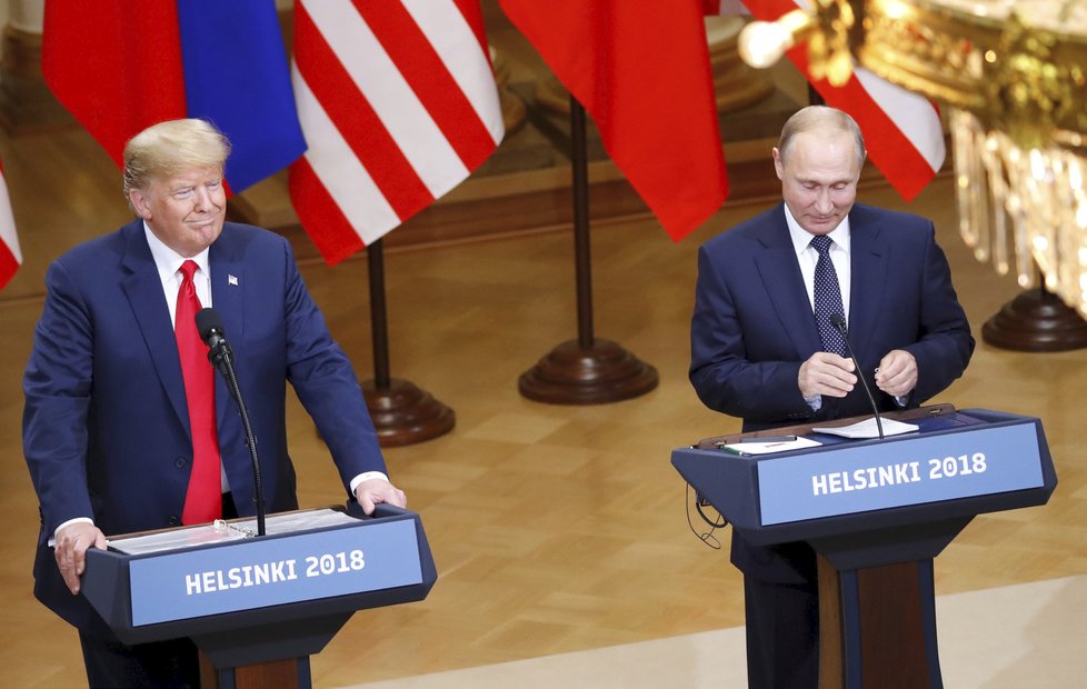 Společná konference Vladimira Putina a Donalda Trumpa