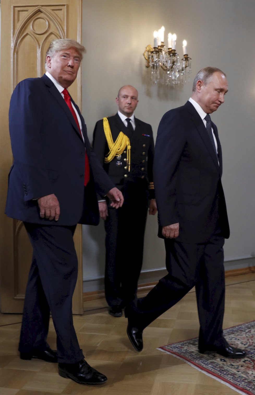 Donald Trump a Vladimir Putin na summitu v Helsinkách (16. 7. 2018)
