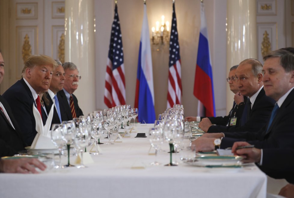 Pracovní oběd v rámci helsinského summitu mezi USA a Ruskem (16.07.2018).