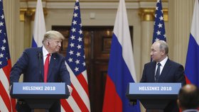 Společná konference Donalda Trumpa a Vladimira Putina.